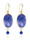 Paraxenies Lapis Lazuli Earrings made of Silver Gold Plated with Stones