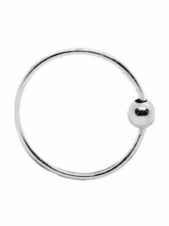 Touch Nose Hoop Earring in Silver Silver