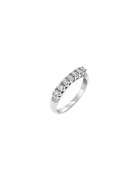 Women's White Gold Eternity Ring with Zircon 14K