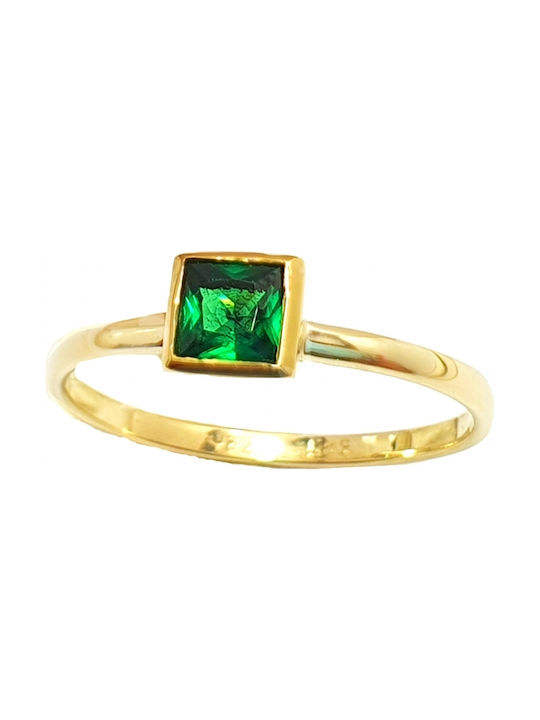 Women's Gold Ring with Zircon 14K