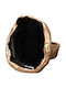 Women's Gold Plated Brass Ring with Stone