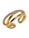 Women's Gold Plated Ring with Zircon