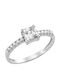 Ioannis Kosmima Ring with Zircon made of White gold 14K