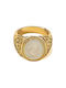 Women's Gold Plated Brass Ring with Stone