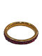 BD Jewelery Ring Small Wedding Band with Stones made of Steel Gold Plated