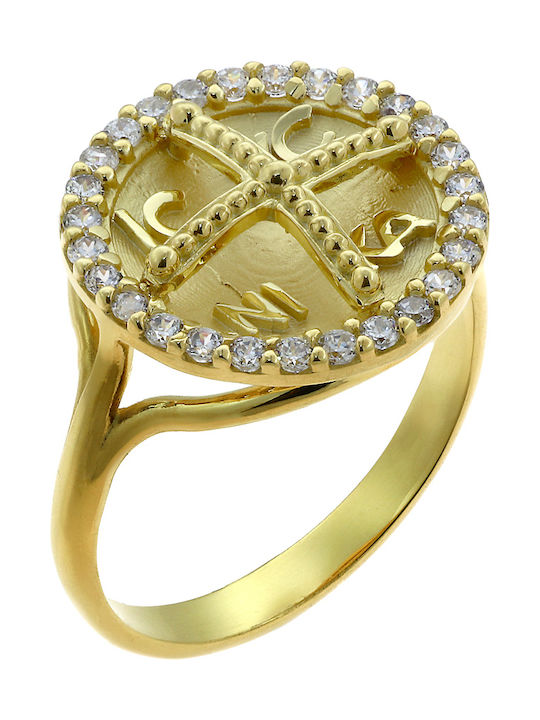 Damen Ring mit Zirkonia aus Gold 14K