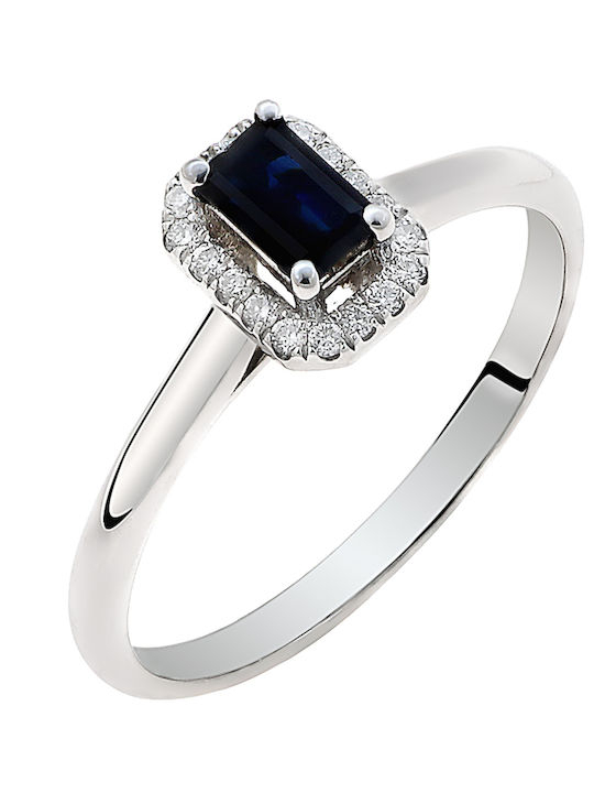 Damen Ring mit Diamant aus Weißgold 18K
