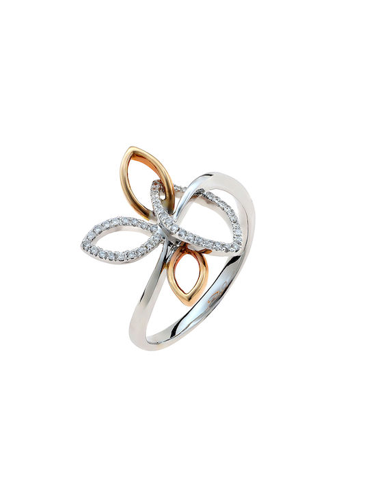 Women's White Gold Ring with Diamond 18K