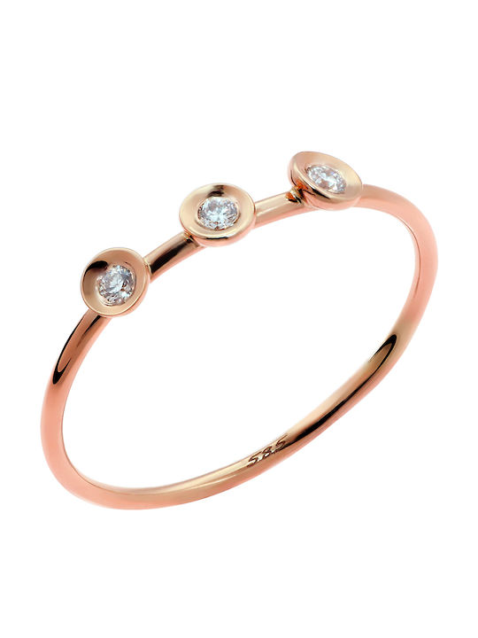 Ring with Diamond made of Rose Gold 14K