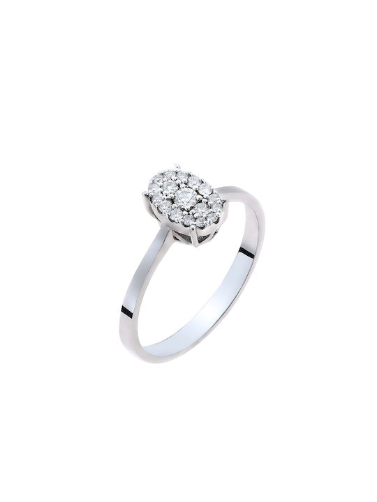 Women's White Gold Ring with Diamond 18K