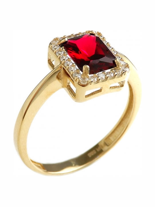 Ring with Zircon made of Gold 14K