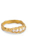 Enamel Copenhagen Γυναικείο Δαχτυλίδι με Πέρλες & Σμάλτο από Ασήμι Επιχρυσωμένο