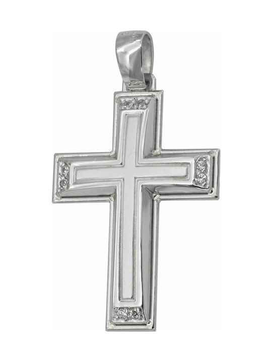 Weißgold Kreuz 14K