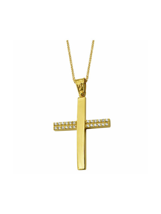 Gold Kreuz 14K mit Kette