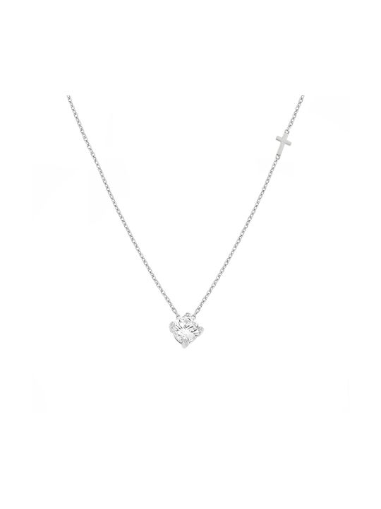 White Gold Cross 14K with Chain