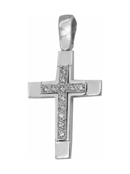 Weißgold Kreuz 14K