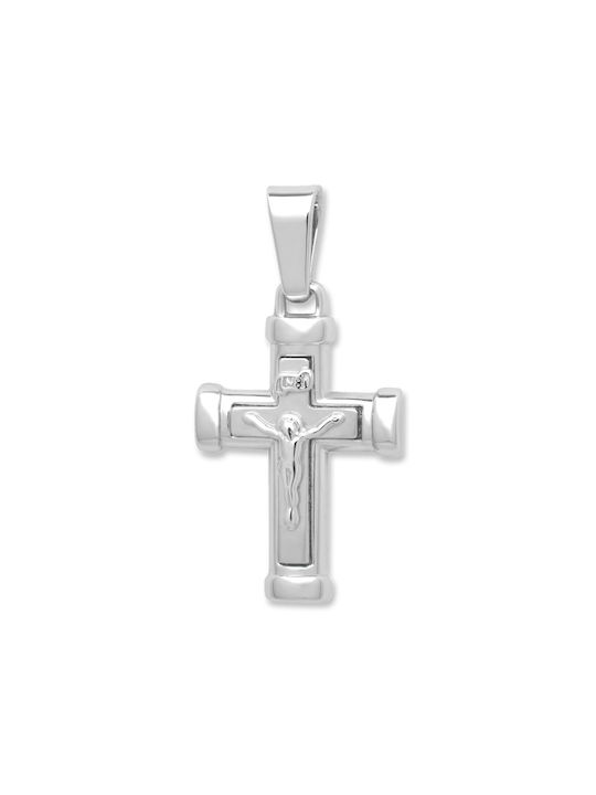 Men's White Gold Cross 14K with the Crucified