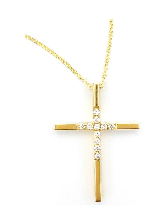 Gold Kreuz 18K mit Kette