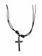 Black Men's Cross with Cord