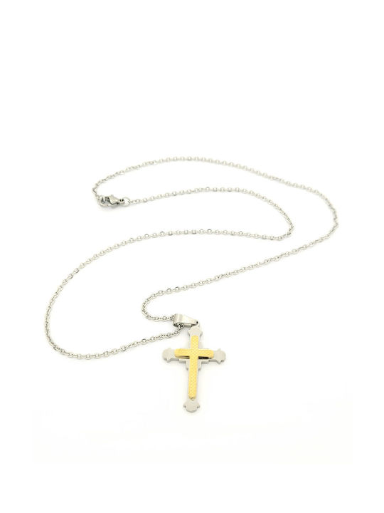 Kirkikosmima Men's Cross from Steel with Chain