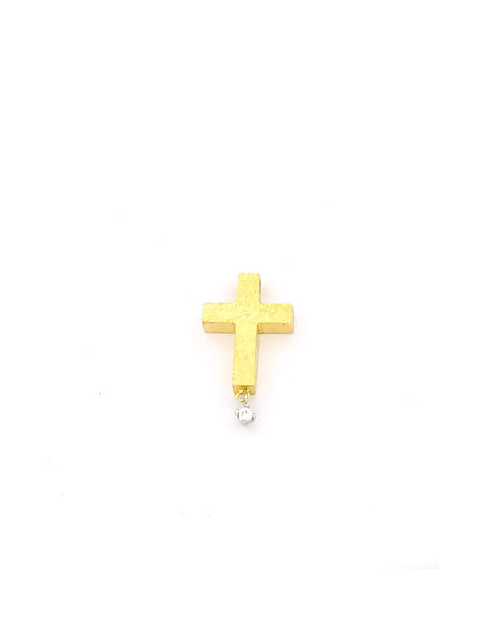 Kirkikosmima Damen Gold Kreuz 14K mit Kette