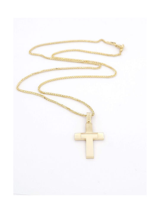 Kirkikosmima Men's Gold Cross 9K with Chain