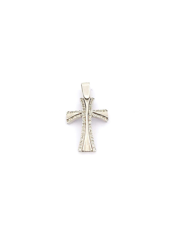 Kirkikosmima Damen Weißgold Kreuz 14K mit Kette