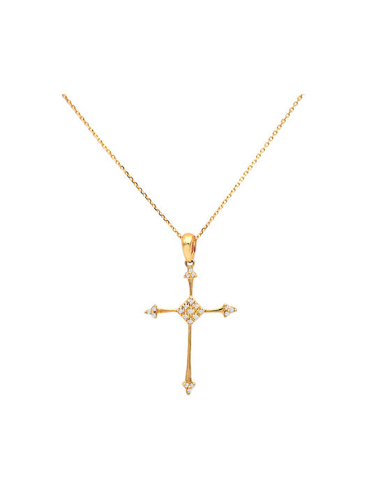 Gold Kreuz 18K mit Kette