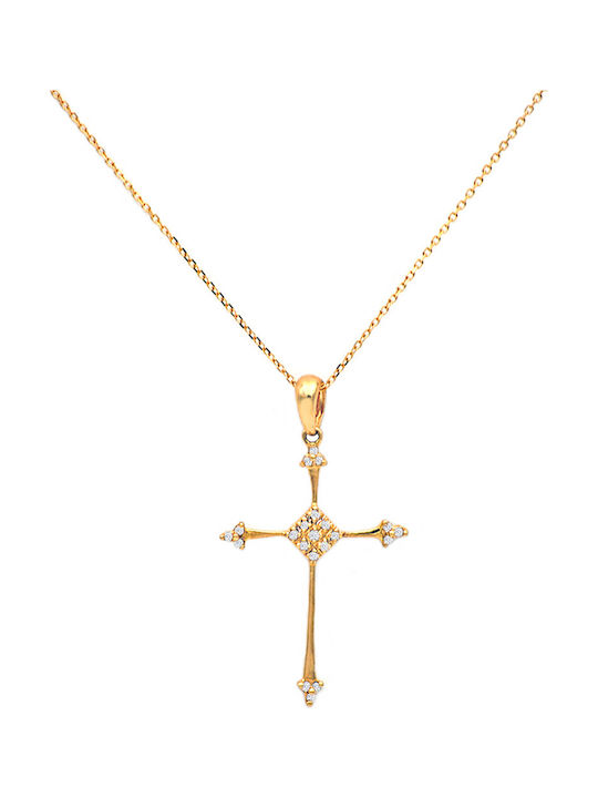 Margaritari Златен Кръст 18K с Верижка