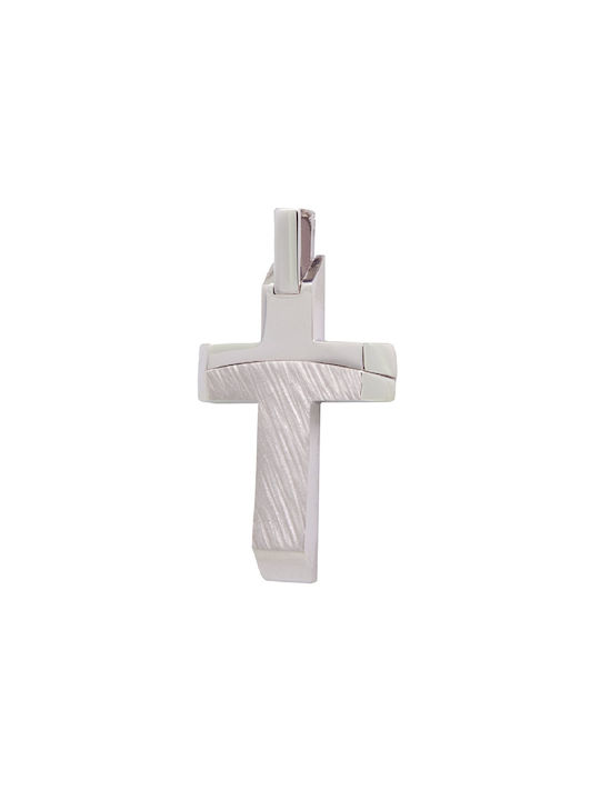 Men's White Gold Cross 14K