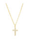 Goldjewels Women's Cross from Gold Plated Silver with Chain