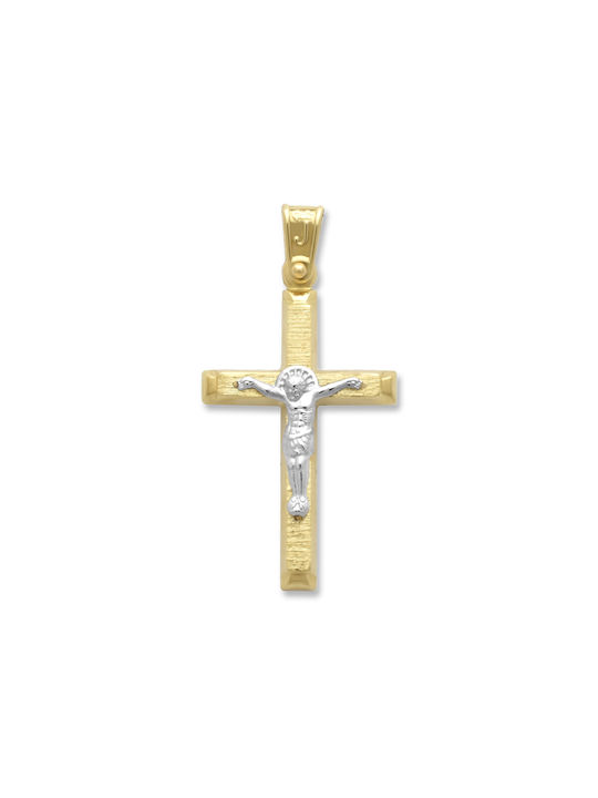 Herren Gold Kreuz 14K mit dem Gekreuzigten