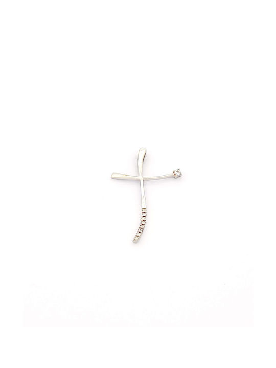 Kirkikosmima Women's White Gold Cross 14K with Chain