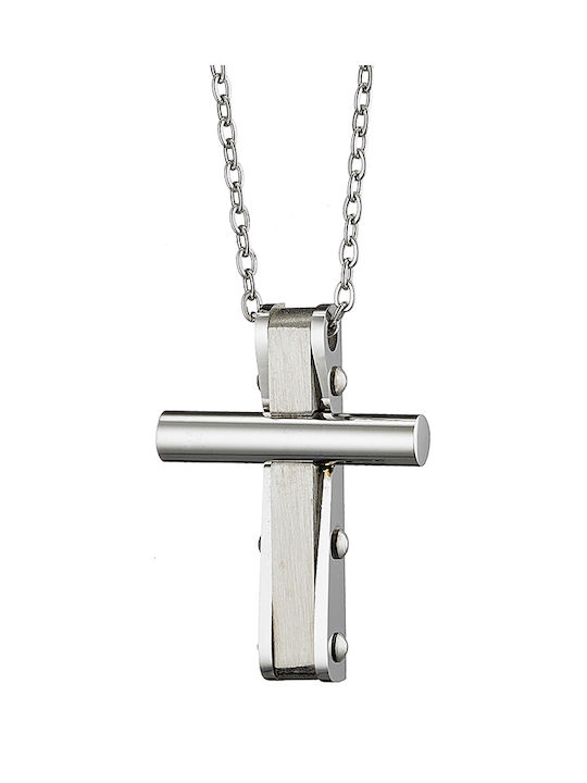 Kreuz aus Stahl mit Kette