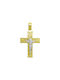 Men's Gold Cross 14K Double Sided with the Crucified