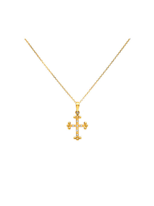 Gold Kreuz 18K mit Kette