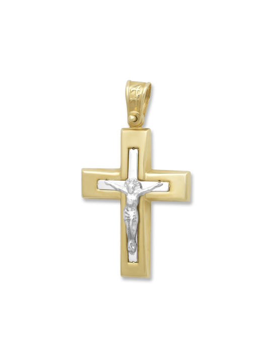 Herren Gold Kreuz 14K mit dem Gekreuzigten