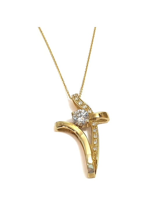 Gold Kreuz 14K mit Kette