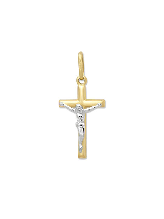 Herren Gold Kreuz 14K mit dem Gekreuzigten