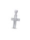 Men's White Gold Cross 14K