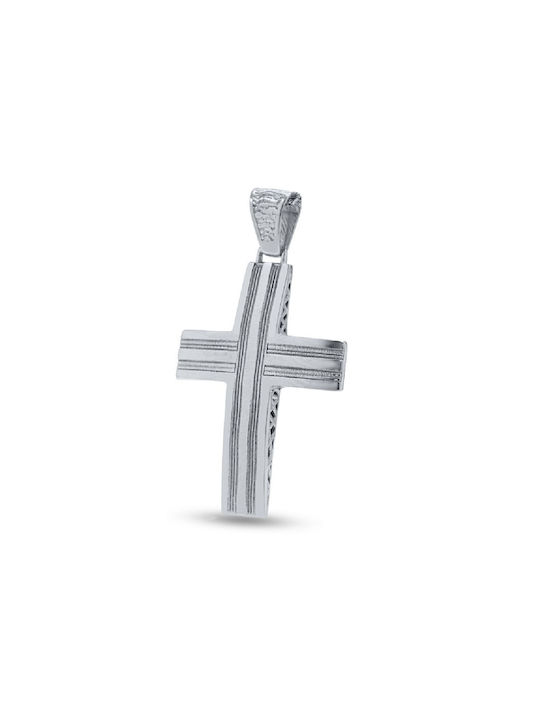 Men's White Gold Cross 14K