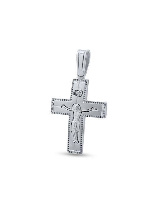 Herren Weißgold Kreuz 14K