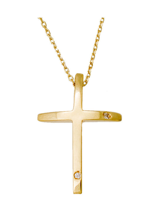 Gold Kreuz 14K mit Kette