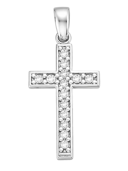 FenixJewelry Cruciu din Aur Alb 14K FenixJewelry Cruciu din Aur Alb 14K