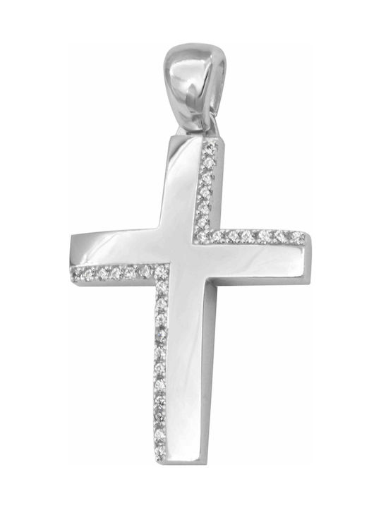 Weißgold Kreuz 14K