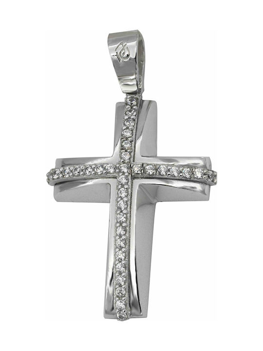 Weißgold Kreuz 14K