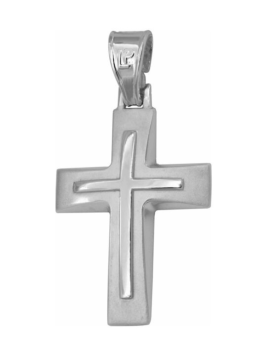 Weißgold Kreuz 14K