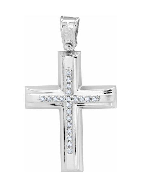 Weißgold Kreuz 14K