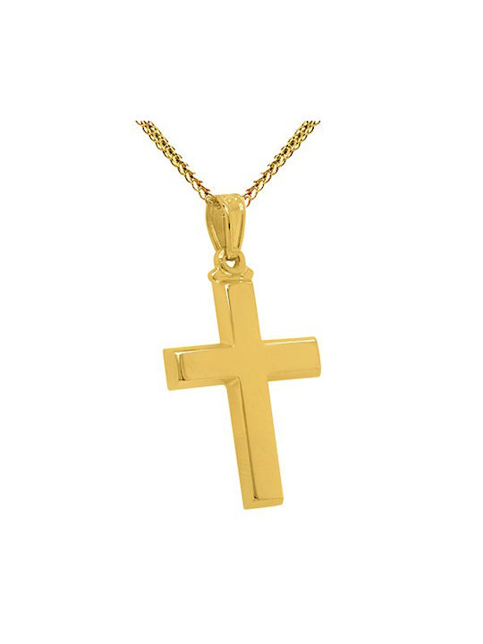 Herren Gold Kreuz 14K mit Kette