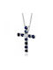 White Gold Cross 18K with Chain